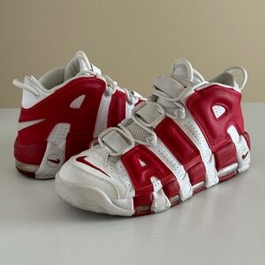 Nike Air More Uptempo Max Varsity White Red EUC 2016 sz 9